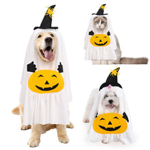 Load image into Gallery viewer, Halloween Ghost Dog Costume Hat & Cloak with Candy Bag Spooky Cute Breathable Trick or Treat Pet Costume Photo Prop Pet Cosplay Gear