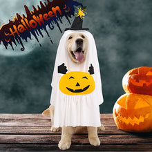 Load image into Gallery viewer, Halloween Ghost Dog Costume Hat & Cloak with Candy Bag Spooky Cute Breathable Trick or Treat Pet Costume Photo Prop Pet Cosplay Gear