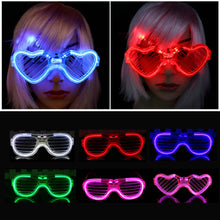 Load image into Gallery viewer, Halloween Light Up LED Glasses Rave Party Flash Heart Festival Accessories Night Party Glow in the Dark Electronic Rave Gear Photography Props
