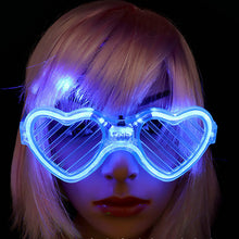 Load image into Gallery viewer, Halloween Light Up LED Glasses Rave Party Flash Heart Festival Accessories Night Party Glow in the Dark Electronic Rave Gear Photography Props