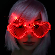 Load image into Gallery viewer, Halloween Light Up LED Glasses Rave Party Flash Heart Festival Accessories Night Party Glow in the Dark Electronic Rave Gear Photography Props
