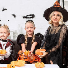 Load image into Gallery viewer, Halloween Lace Spiderweb Cape Bat Cape Elegant Gothic Shawl Witch Gothic Steampunk Cape Spider Web Capelet Halloween Costume Accessory