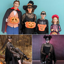 Load image into Gallery viewer, Halloween Lace Spiderweb Cape Bat Cape Elegant Gothic Shawl Witch Gothic Steampunk Cape Spider Web Capelet Halloween Costume Accessory