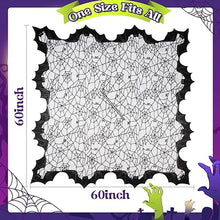 Load image into Gallery viewer, Halloween Lace Spiderweb Cape Bat Cape Elegant Gothic Shawl Witch Gothic Steampunk Cape Spider Web Capelet Halloween Costume Accessory