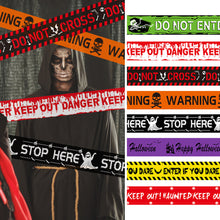 Load image into Gallery viewer, Halloween Warning Tape Caution Barrier Festival Warning Streamer Spooky Party Haunted House Outdoor Porch Yard Halloween Decoration Supplies