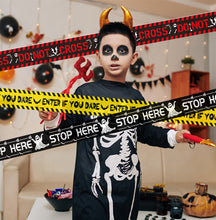 Load image into Gallery viewer, Halloween Warning Tape Caution Barrier Festival Warning Streamer Spooky Party Haunted House Outdoor Porch Yard Halloween Decoration Supplies