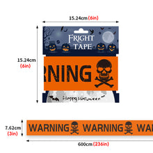 Load image into Gallery viewer, Halloween Warning Tape Caution Barrier Festival Warning Streamer Spooky Party Haunted House Outdoor Porch Yard Halloween Decoration Supplies