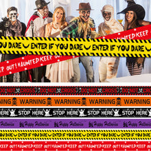 Load image into Gallery viewer, Halloween Warning Tape Caution Barrier Festival Warning Streamer Spooky Party Haunted House Outdoor Porch Yard Halloween Decoration Supplies