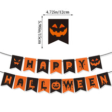 Load image into Gallery viewer, Happy Halloween Banner Ghost and Pumpkin Bunting Pennant Flag Photo Booth Orange Black Home Porch Atmosphere Party Decor Supplies