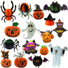 Load image into Gallery viewer, Halloween Hanging Decor Ghost Witch Spider Pumpkin Paper Lanterns DIY Halloween Hanging Crafts Halloween Porch Ceiling Hangings