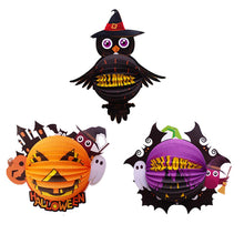 Load image into Gallery viewer, Halloween Hanging Decor Ghost Witch Spider Pumpkin Paper Lanterns DIY Halloween Hanging Crafts Halloween Porch Ceiling Hangings