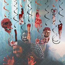 Load image into Gallery viewer, Halloween Spiral Hanging Decor Haunted House Prop Creepy Hanging Ornaments Ghost & Demon Hand Flying Indoor/Outdoor Halloween Decor