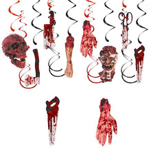 Load image into Gallery viewer, Halloween Spiral Hanging Decor Haunted House Prop Creepy Hanging Ornaments Ghost & Demon Hand Flying Indoor/Outdoor Halloween Decor