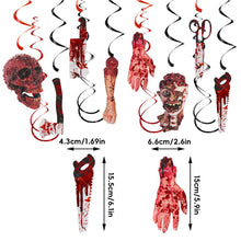 Load image into Gallery viewer, Halloween Spiral Hanging Decor Haunted House Prop Creepy Hanging Ornaments Ghost & Demon Hand Flying Indoor/Outdoor Halloween Decor