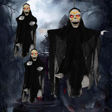 Load image into Gallery viewer, Automatic Halloween Jump Scare Ghost Motion Sound Activated Big Hanging Electric Halloween Decor Screaming Hanging Ghost Prop with Sensor