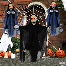 Load image into Gallery viewer, Automatic Halloween Jump Scare Ghost Motion Sound Activated Big Hanging Electric Halloween Decor Screaming Hanging Ghost Prop with Sensor