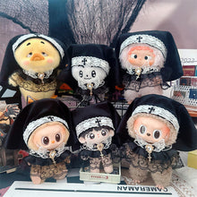 Load image into Gallery viewer, For Labubu 17cm Cute Creative Dark Gothic Nun Oath Clothes Doll Headscarf Cloak 10cm 10cm Cute Mini Plush Doll Clothes