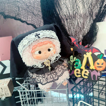 Load image into Gallery viewer, For Labubu 17cm Cute Creative Dark Gothic Nun Oath Clothes Doll Headscarf Cloak 10cm 10cm Cute Mini Plush Doll Clothes