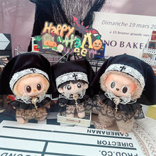 Load image into Gallery viewer, For Labubu 17cm Cute Creative Dark Gothic Nun Oath Clothes Doll Headscarf Cloak 10cm 10cm Cute Mini Plush Doll Clothes
