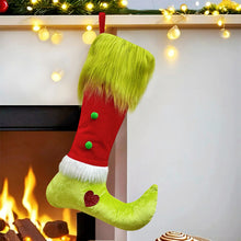 Load image into Gallery viewer, Christmas Stockings Long Hair Green Hair Christmas Elements Christmas Tree Hanging Socks Candy Bags Christmas Pendants Gift Bags