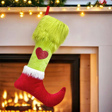Load image into Gallery viewer, Christmas Stockings Long Hair Green Hair Christmas Elements Christmas Tree Hanging Socks Candy Bags Christmas Pendants Gift Bags