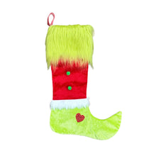 Load image into Gallery viewer, Christmas Stockings Long Hair Green Hair Christmas Elements Christmas Tree Hanging Socks Candy Bags Christmas Pendants Gift Bags