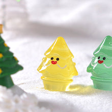 Load image into Gallery viewer, Christmas Glow in The Dark Smiling Face Christmas Tree Resin Accessories DIY Bags Pendant Materials Micro Landscape Ornaments