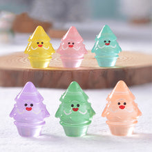 Load image into Gallery viewer, Christmas Glow in The Dark Smiling Face Christmas Tree Resin Accessories DIY Bags Pendant Materials Micro Landscape Ornaments