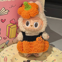 Load image into Gallery viewer, Miniature Halloween Hand-knitted Doll Costume with Hat for 17cm Labubu Dolls Cute DIY Doll Clothes Lovely Outfit Gifts for Girls Friends