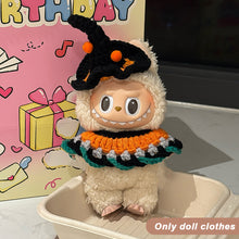 Load image into Gallery viewer, Miniature Halloween Hand-knitted Doll Costume with Hat for 17cm Labubu Dolls Cute DIY Doll Clothes Lovely Outfit Gifts for Girls Friends