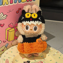 Load image into Gallery viewer, Miniature Halloween Hand-knitted Doll Costume with Hat for 17cm Labubu Dolls Cute DIY Doll Clothes Lovely Outfit Gifts for Girls Friends