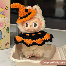 Load image into Gallery viewer, Miniature Halloween Hand-knitted Doll Costume with Hat for 17cm Labubu Dolls Cute DIY Doll Clothes Lovely Outfit Gifts for Girls Friends