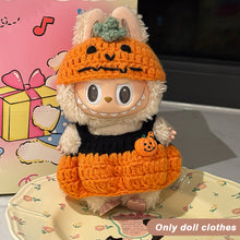 Load image into Gallery viewer, Miniature Halloween Hand-knitted Doll Costume with Hat for 17cm Labubu Dolls Cute DIY Doll Clothes Lovely Outfit Gifts for Girls Friends