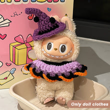 Load image into Gallery viewer, Miniature Halloween Hand-knitted Doll Costume with Hat for 17cm Labubu Dolls Cute DIY Doll Clothes Lovely Outfit Gifts for Girls Friends