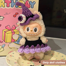 Load image into Gallery viewer, Miniature Halloween Hand-knitted Doll Costume with Hat for 17cm Labubu Dolls Cute DIY Doll Clothes Lovely Outfit Gifts for Girls Friends