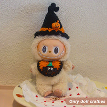 Load image into Gallery viewer, Miniature Halloween Hand-knitted Doll Costume with Hat for 17cm Labubu Dolls Cute DIY Doll Clothes Lovely Outfit Gifts for Girls Friends