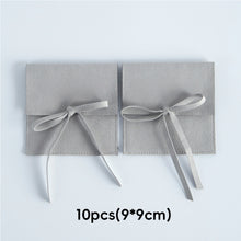 Load image into Gallery viewer, 10pcs Faux Leather Jewelry Pouch Soft Lining Wedding Ring Earrings Necklace Jewelry Storage Bag Reusable Felt Jewelry Packaging