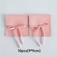Load image into Gallery viewer, 10pcs Faux Leather Jewelry Pouch Soft Lining Wedding Ring Earrings Necklace Jewelry Storage Bag Reusable Felt Jewelry Packaging