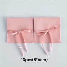 Load image into Gallery viewer, 10pcs Faux Leather Jewelry Pouch Soft Lining Wedding Ring Earrings Necklace Jewelry Storage Bag Reusable Felt Jewelry Packaging