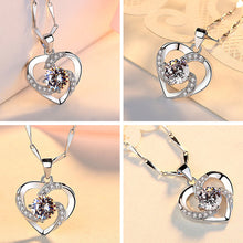 Load image into Gallery viewer, Heart Pendant Necklace Dainty Crystal Pendant Blue Stone Jewelry Romantic Valentine's Day Gift