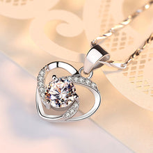 Load image into Gallery viewer, Heart Pendant Necklace Dainty Crystal Pendant Blue Stone Jewelry Romantic Valentine's Day Gift