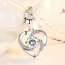 Load image into Gallery viewer, Heart Pendant Necklace Dainty Crystal Pendant Blue Stone Jewelry Romantic Valentine's Day Gift