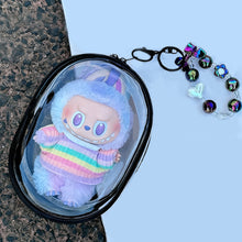 Load image into Gallery viewer, For 17cm Labubu V1 V2 V3 15cm Cotton Doll Outfit Crossbody Pain Bag PVC Storage Bag Dolls Display Bag