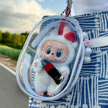 Load image into Gallery viewer, For 17cm Labubu V1 V2 V3 15cm Cotton Doll Outfit Crossbody Pain Bag PVC Storage Bag Dolls Display Bag