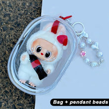 Load image into Gallery viewer, For 17cm Labubu V1 V2 V3 15cm Cotton Doll Outfit Crossbody Pain Bag PVC Storage Bag Dolls Display Bag