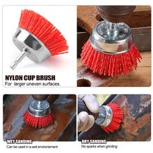 Load image into Gallery viewer, Nylon Polishing Brush Set Abrasive Cleaning Brush Metal Surface Rust & Paint Removal Restoration Polishing DIY Home Craftsmen Power Drill Brush Attachments