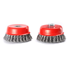 Load image into Gallery viewer, 5/8-11 Thread Adapter Rust Removal Polishing Brush Set Multi-Size Bowl Shape Steel Wire Metal Cleaning Brush Angle Grinder Welding Cleanup Toolbox Essential