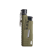 Load image into Gallery viewer, Retractable Inflatable Lighter Portable Windproof Direct Impact Blue Flame Jet Torch for Outdoor Camping BBQ