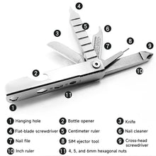 Load image into Gallery viewer, Multifunctional Combination Tool Portable EDC Repair Kit with SIM Ejector Pin Screwdriver Bottle Opener