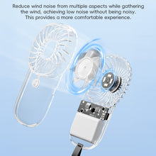 Load image into Gallery viewer, Transparent Card Pocket Fan With Seven-Color Ambient Light USB Charging Portable Handheld High-Wind Fan
